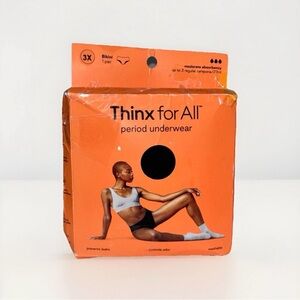 Thinx for All Women's Bikini Period Underwear, Moderate Absorbency, Black
- 3x